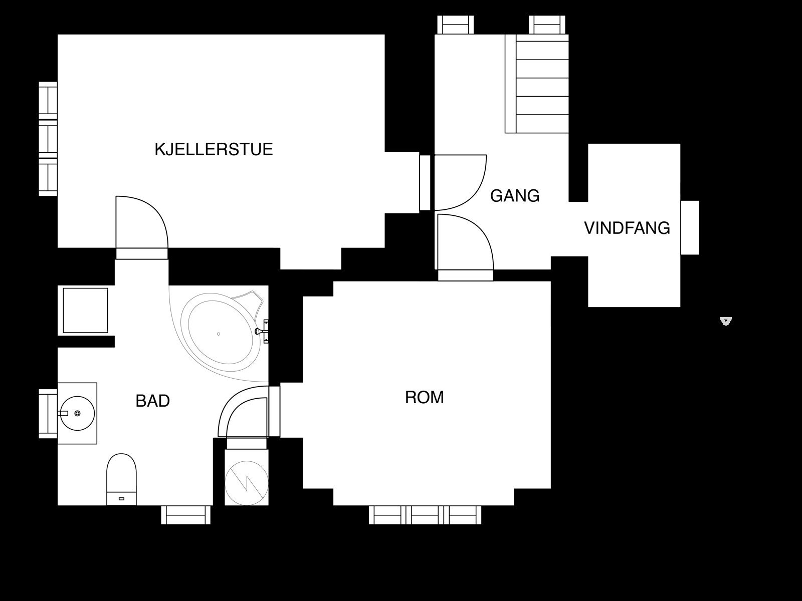 Plantegning kjeller. Galleribilde