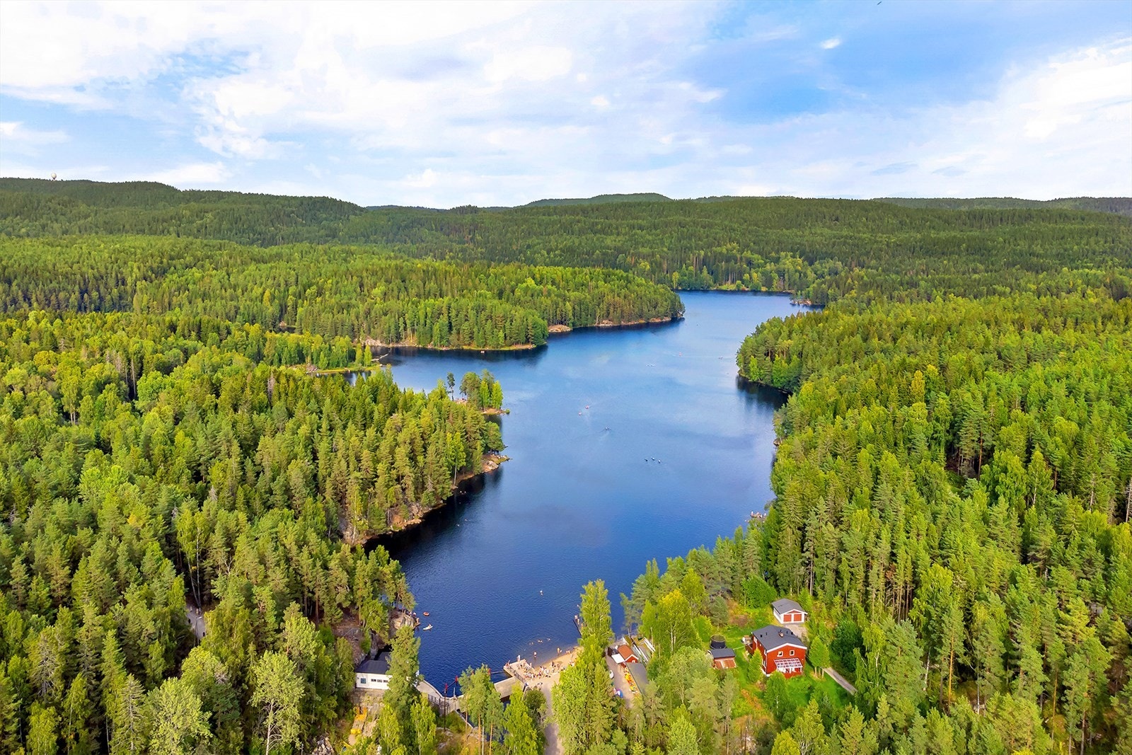 Nøklevann og Østensjøvannet med padleklubb, bade og- fiskeplasser. Galleribilde