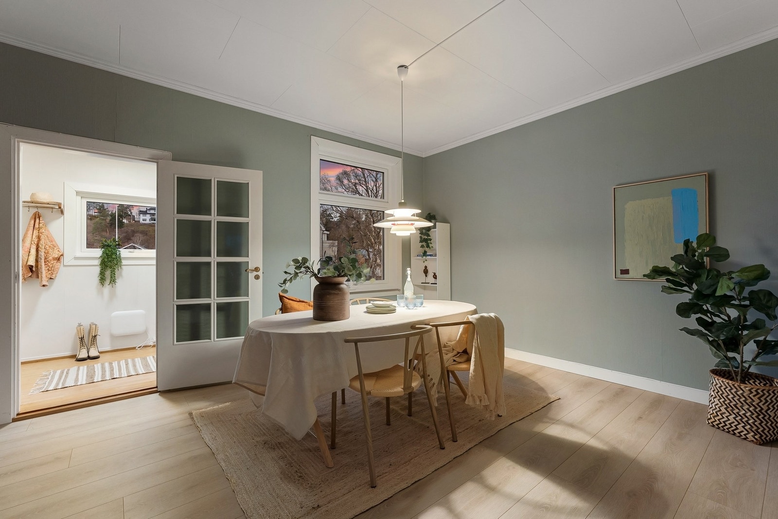 Kveldsstemning fra spisestuen Galleribilde