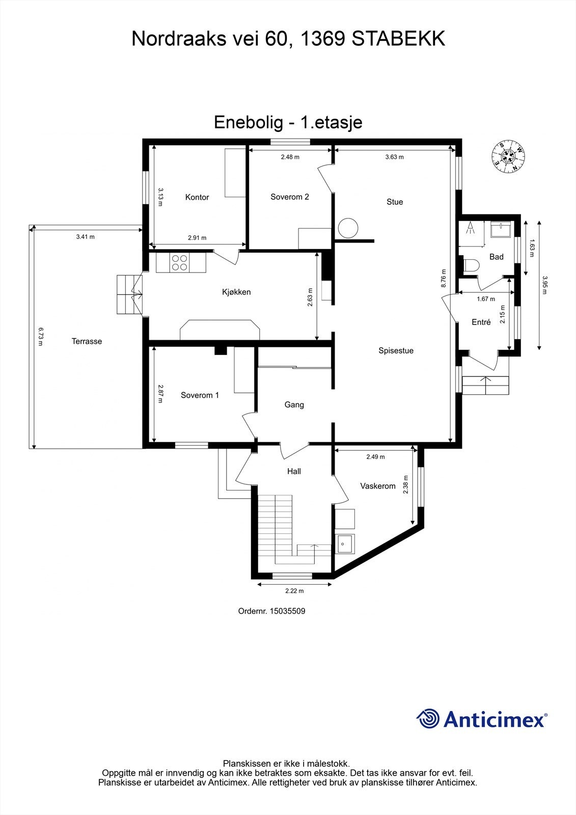 Plantegning 1. etasje Galleribilde