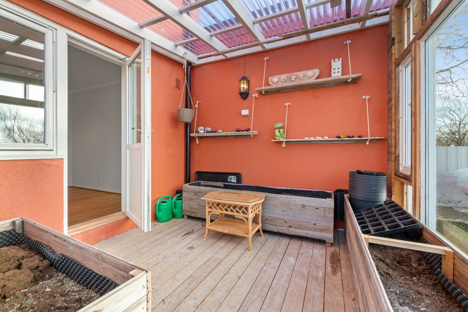 Vinterhagen er en fin forlengelse av soverommet, og kan benyttes året rundt. Galleribilde