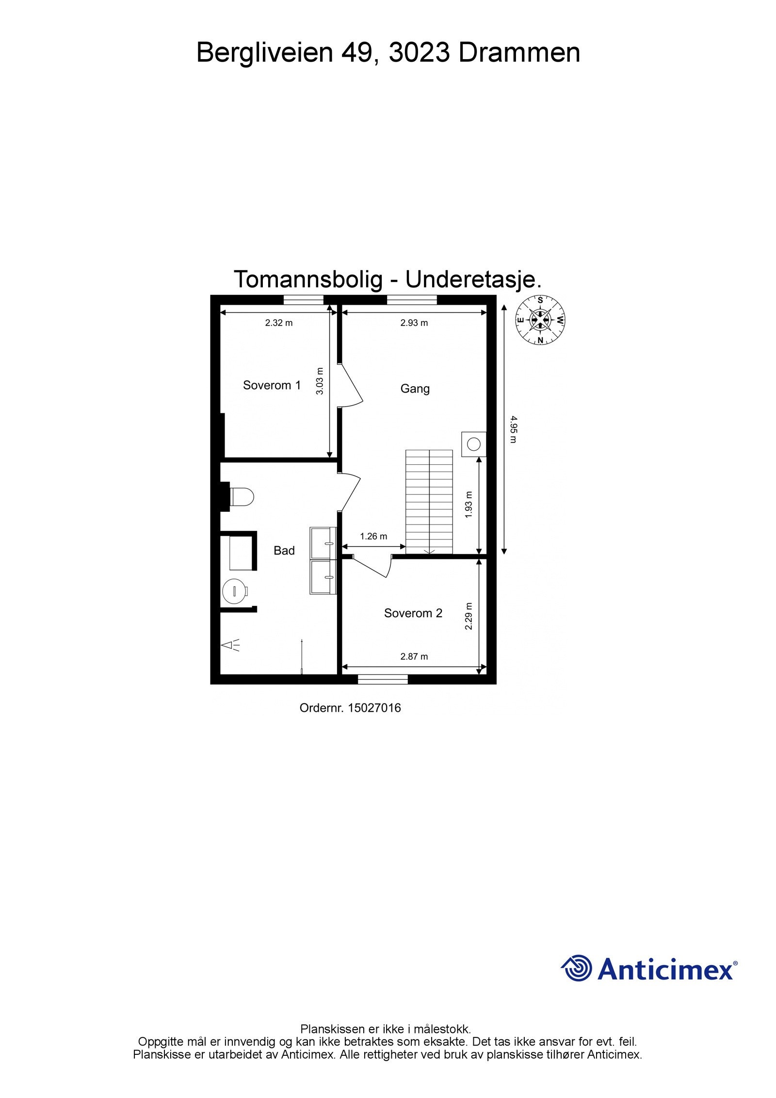 Plantegning underetasje. Galleribilde