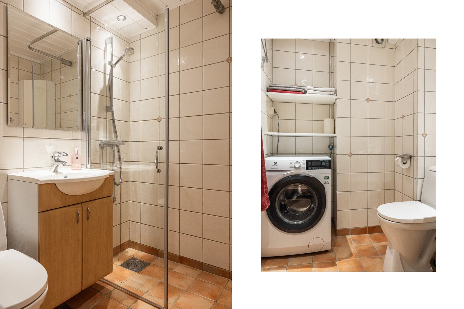 Baderom med praktisk innredning. Galleribilde