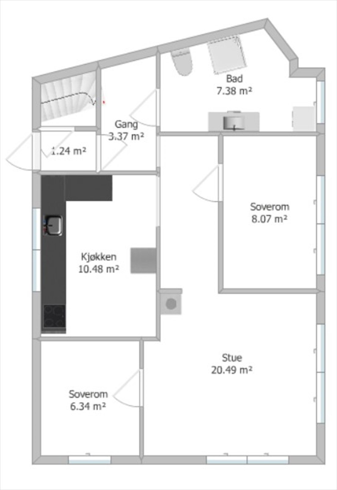 Plantegning 1.etasje Galleribilde