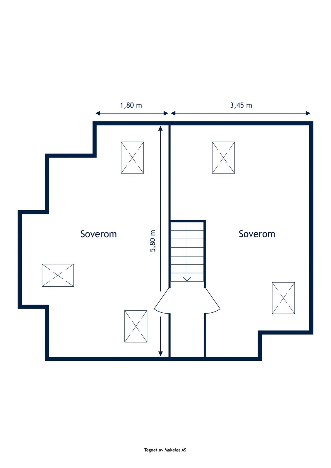 Plantegning loft. Galleribilde