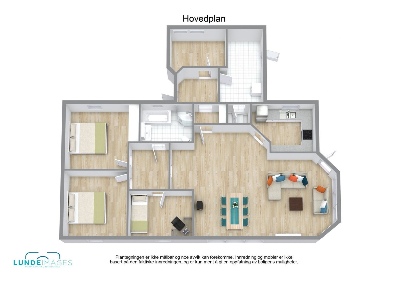 Plantegning hovedplan 3D - ikke målbar Galleribilde