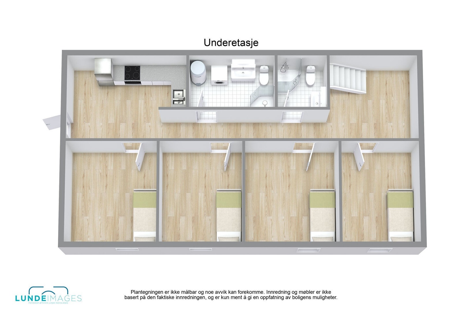 Plantegning underetasje 3D - ikke målbar Galleribilde