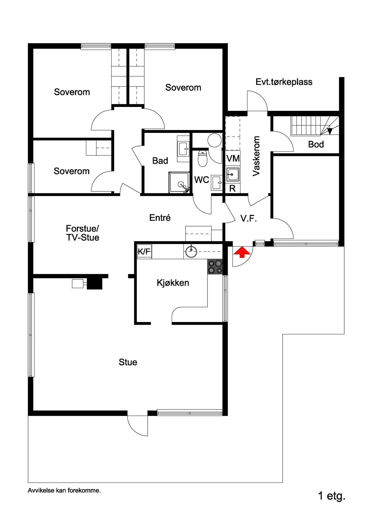 Plantegning 1.etg. Galleribilde