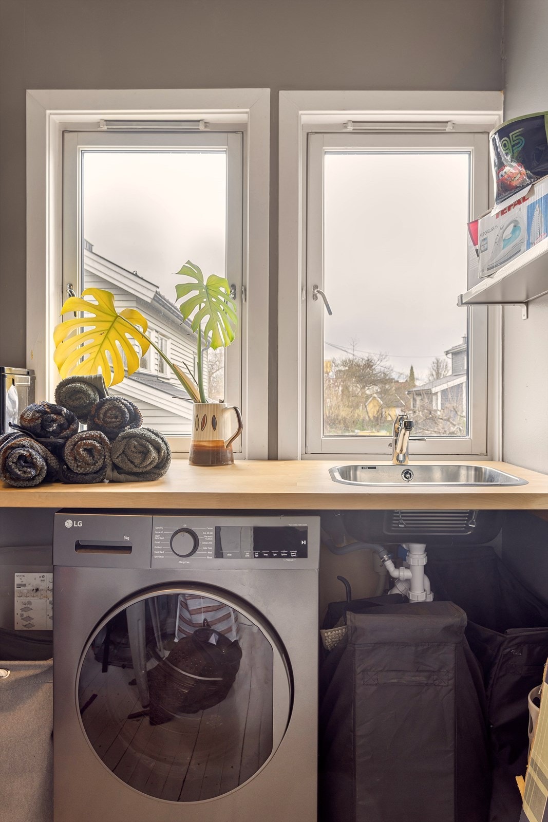 Dette rommet er i dag innredet som vaskerom/bod, men er opprinnelig byggemeldt som soverom. Galleribilde