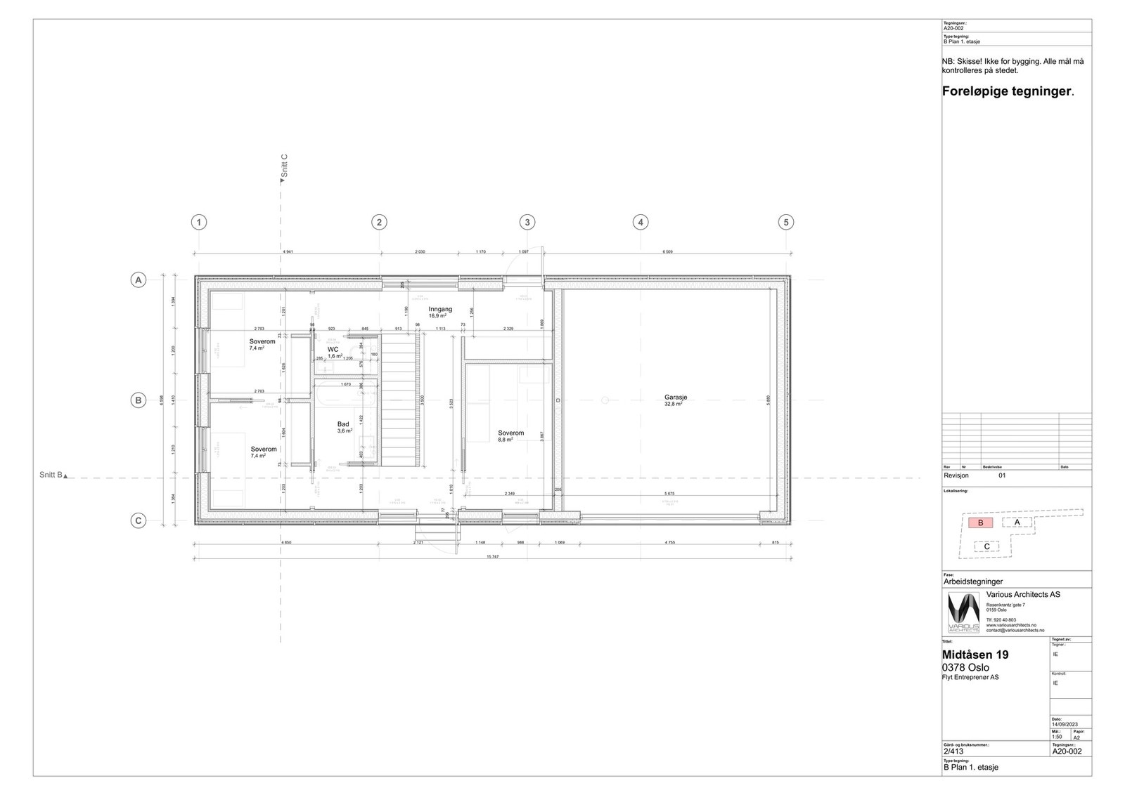 Plantegning 1. etasje. Galleribilde