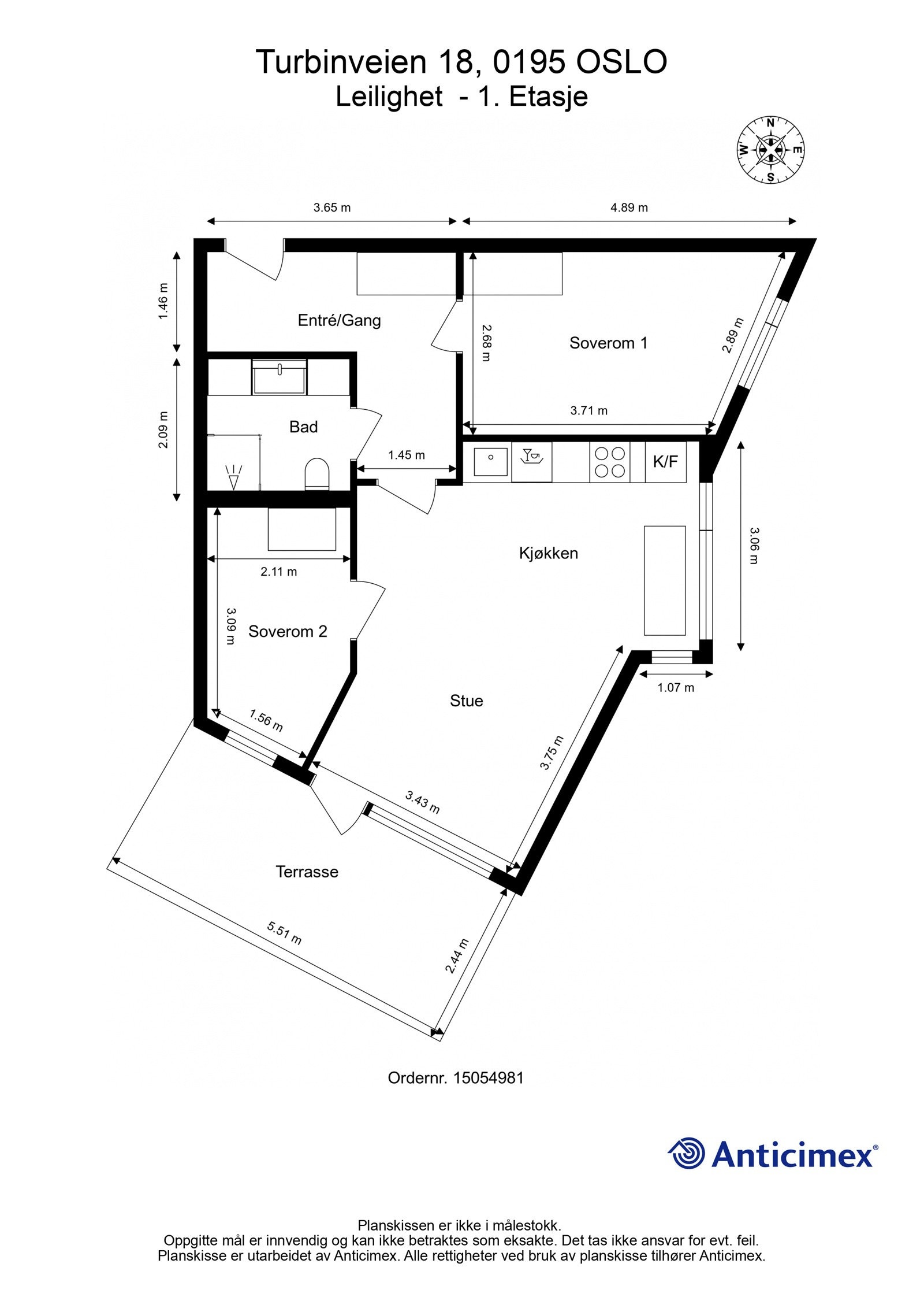 En lys og moderne hjørneleilighet beliggende i populære Kværnerbyen Galleribilde