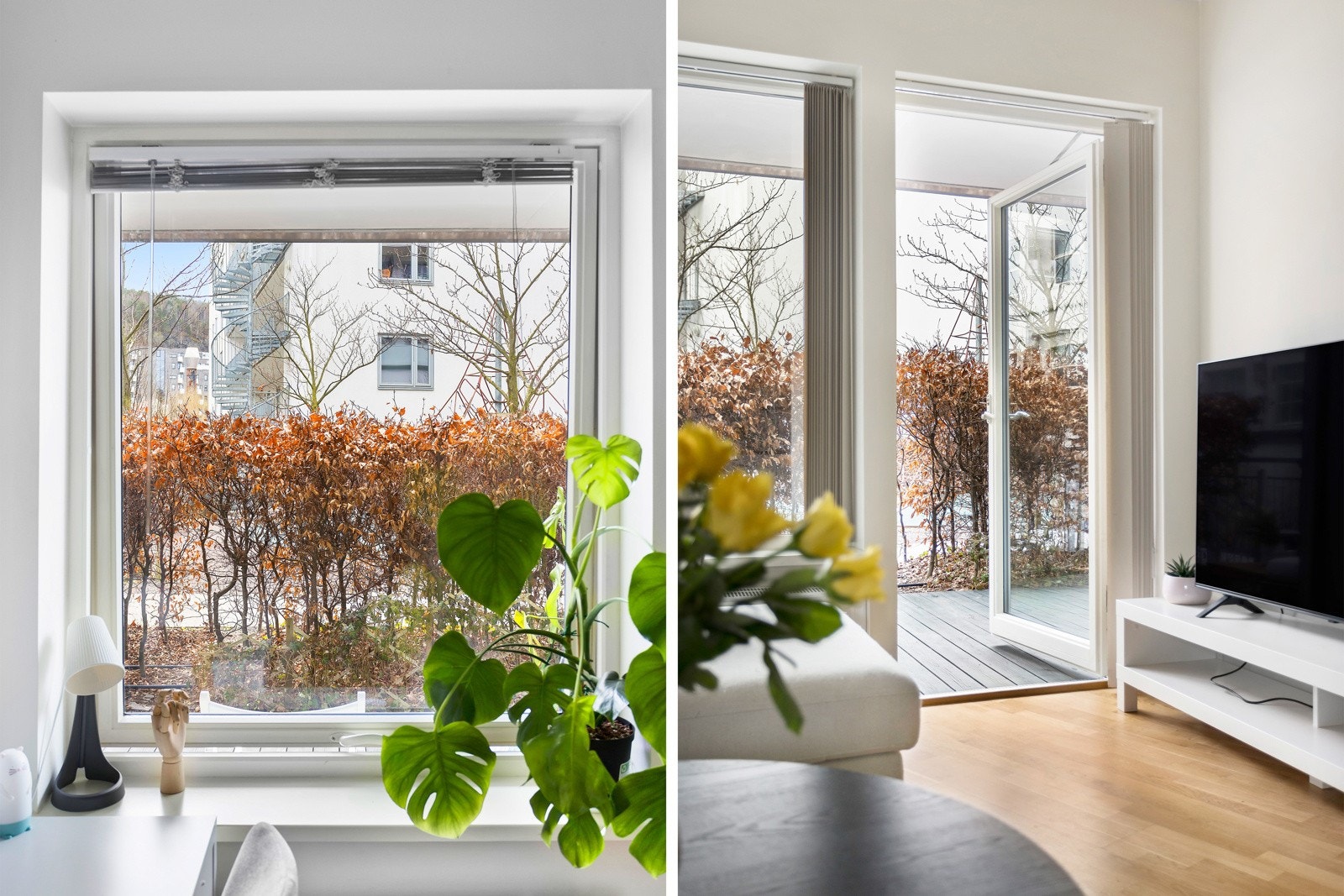 Det er enkel tilgang til leiligheten med direkte adkomst fra bakkeplan Galleribilde