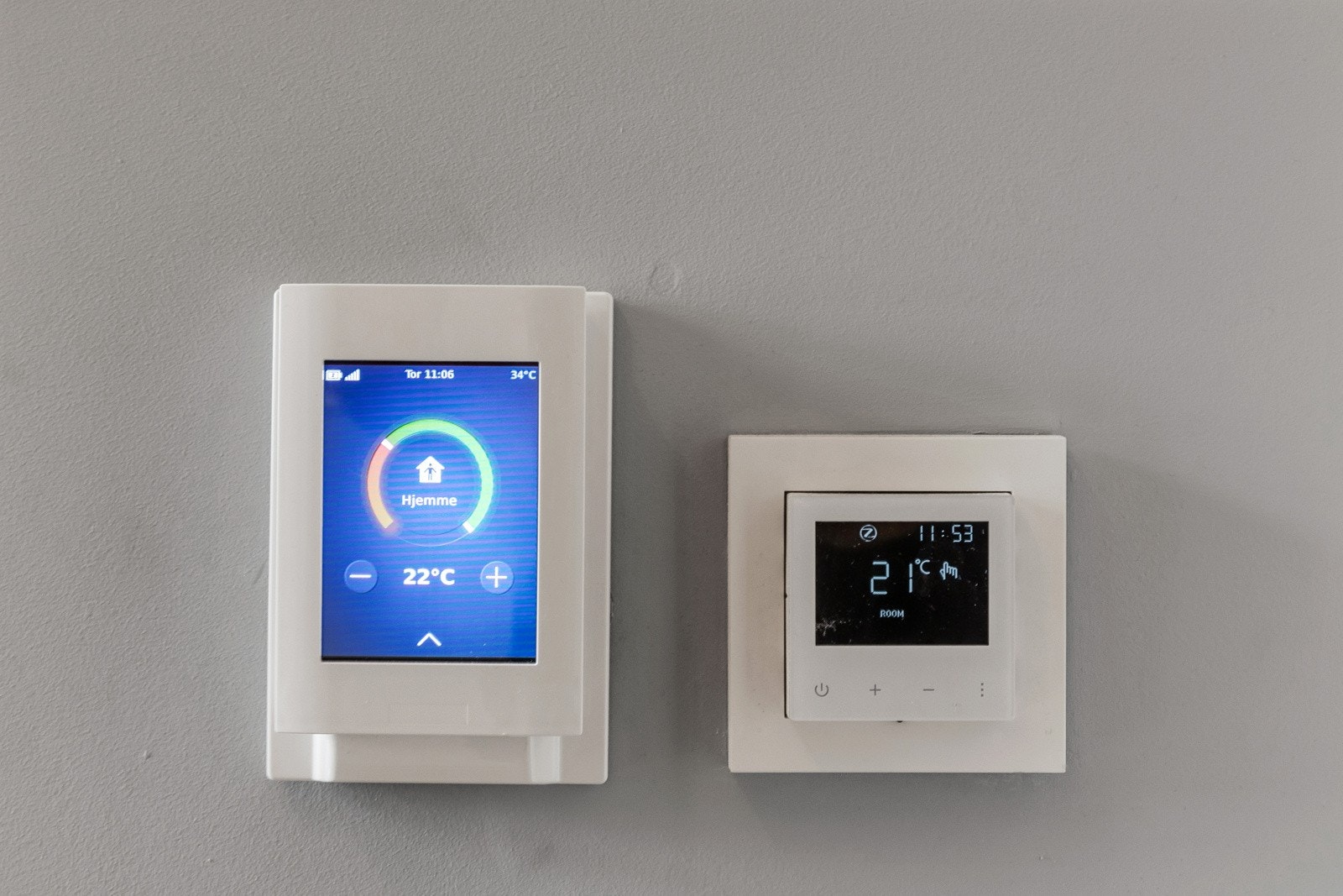 Gulvvarme, belysning og balansert ventilasjon kan fjernstyres med app Galleribilde