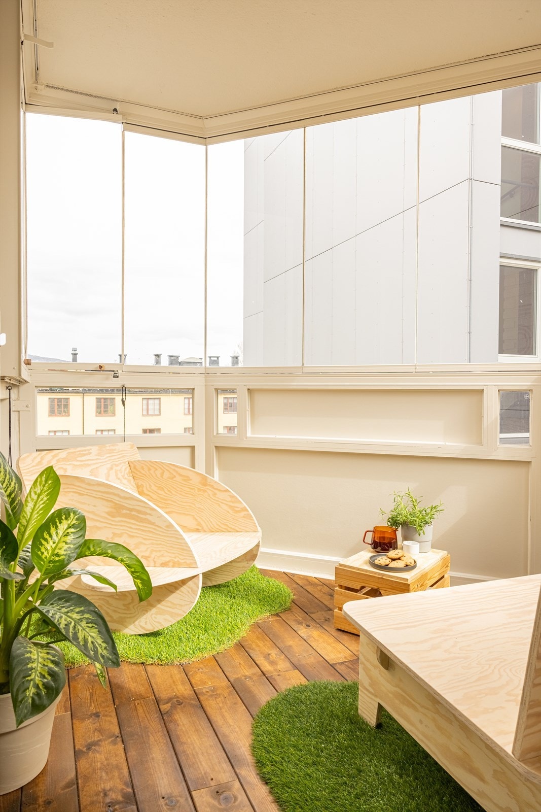 Stor innglasset balkong Galleribilde