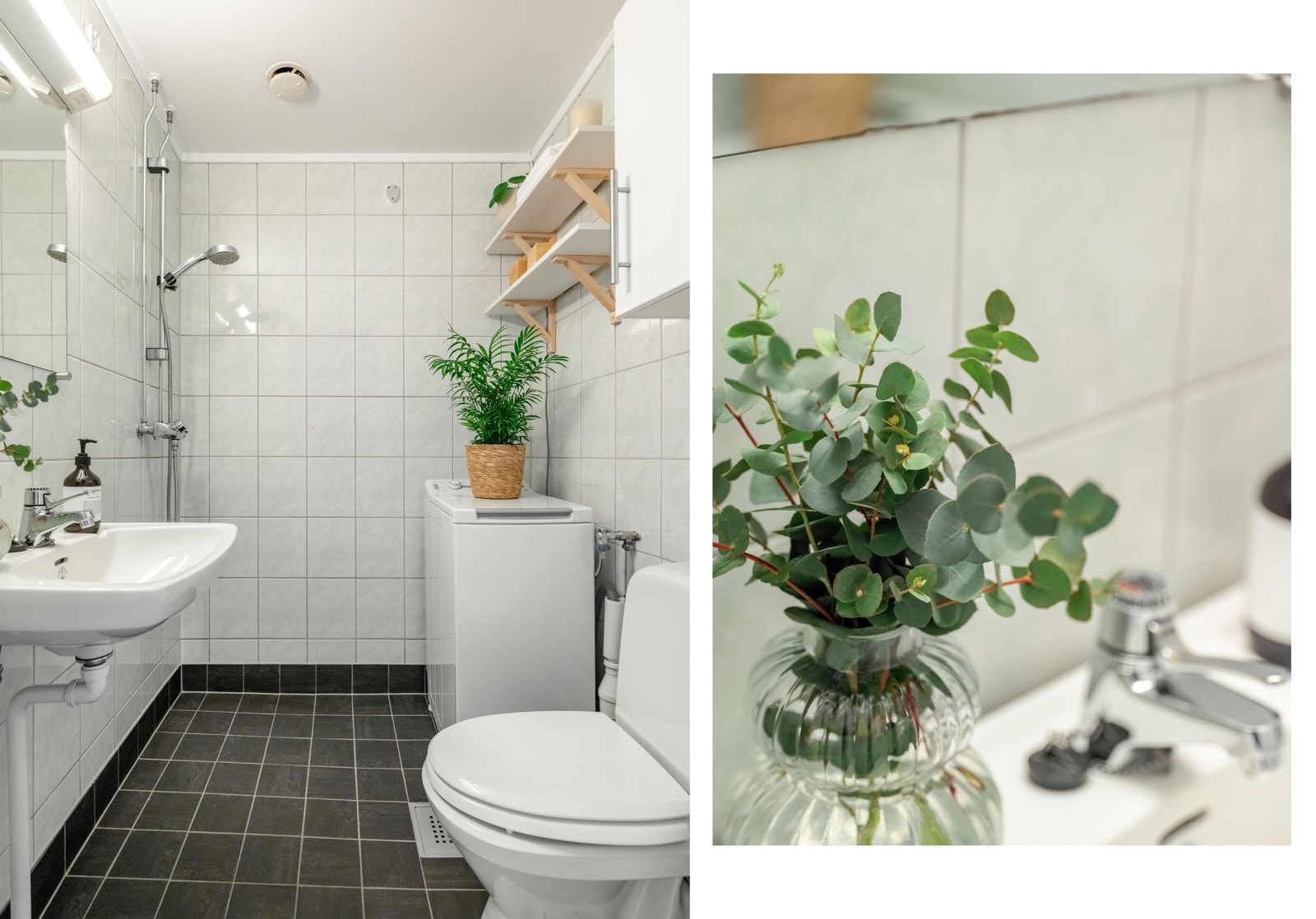 Det er lune varmekabler i gulvet og plass/opplegg til vaskemaskin. Galleribilde