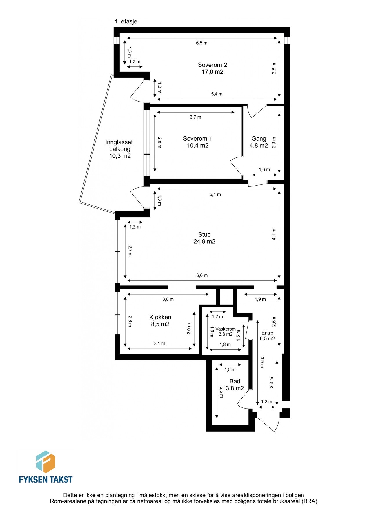 Målsatt planskisse. Galleribilde