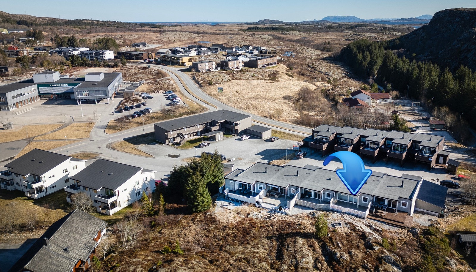 Gangavstand til barnehager, skoler, idrettsanlegg og sentrum Galleribilde