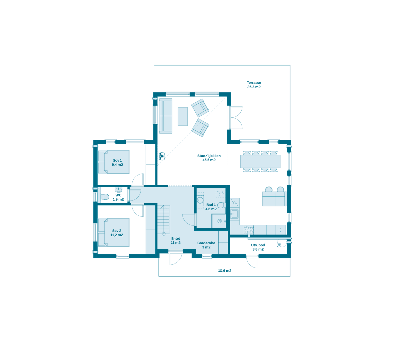 Plantegning hovedplan Polar 110 Galleribilde