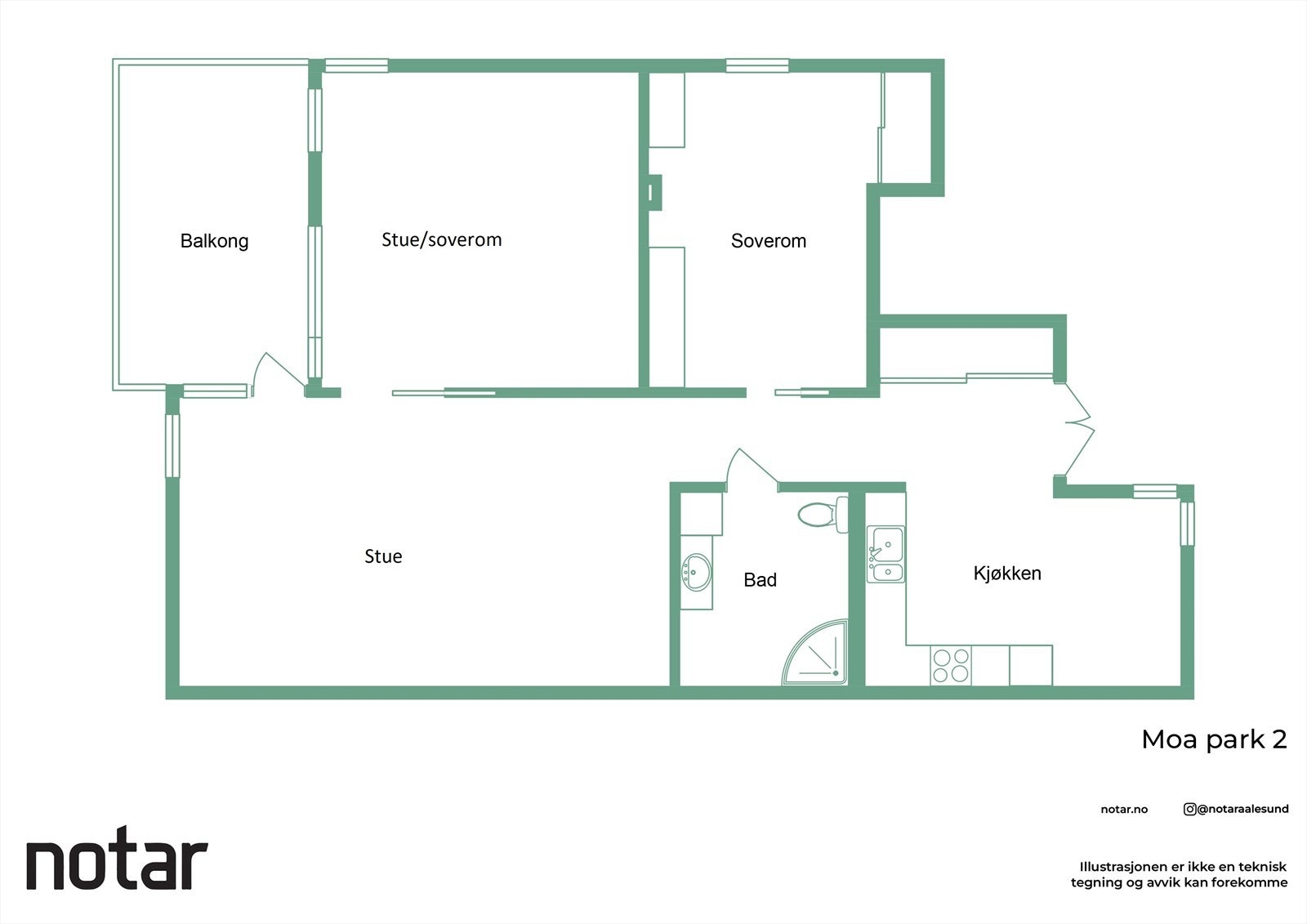 Planskisse av leiligheten Galleribilde