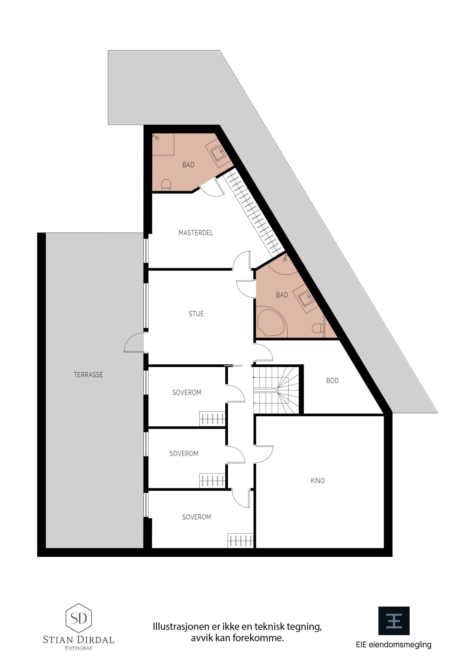 Plantegning underetasje Galleribilde