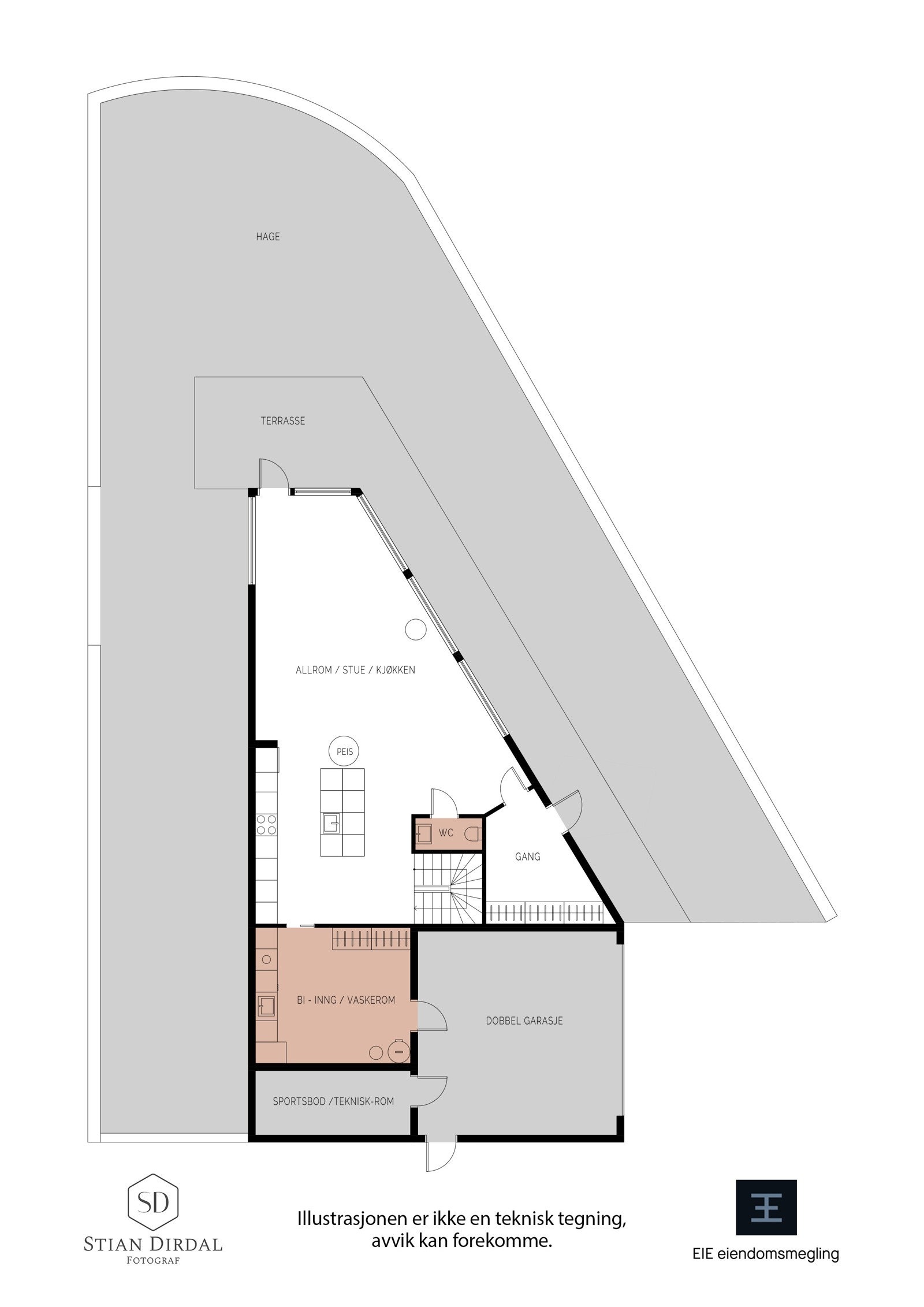 Plantegning 1.etasje Galleribilde
