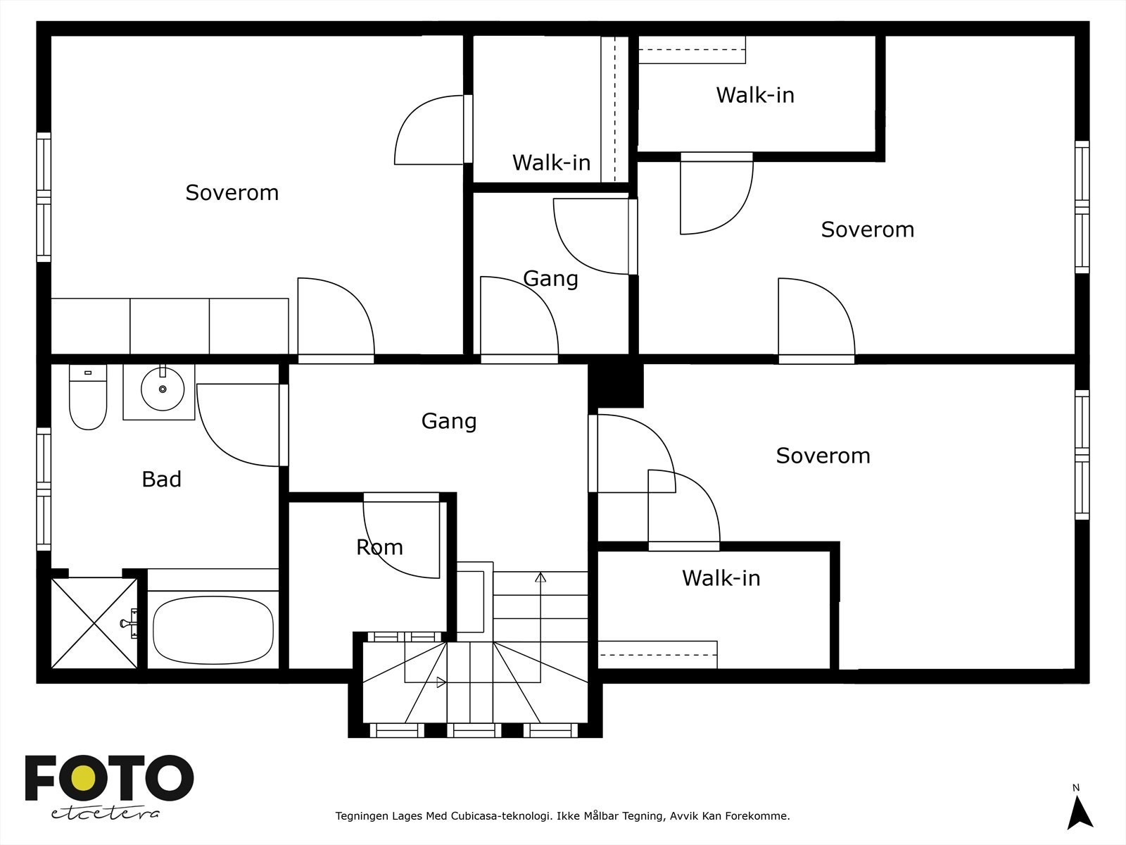 Veiledende plantegning av hovedhusets 2. etasje. Ikke målbar Galleribilde