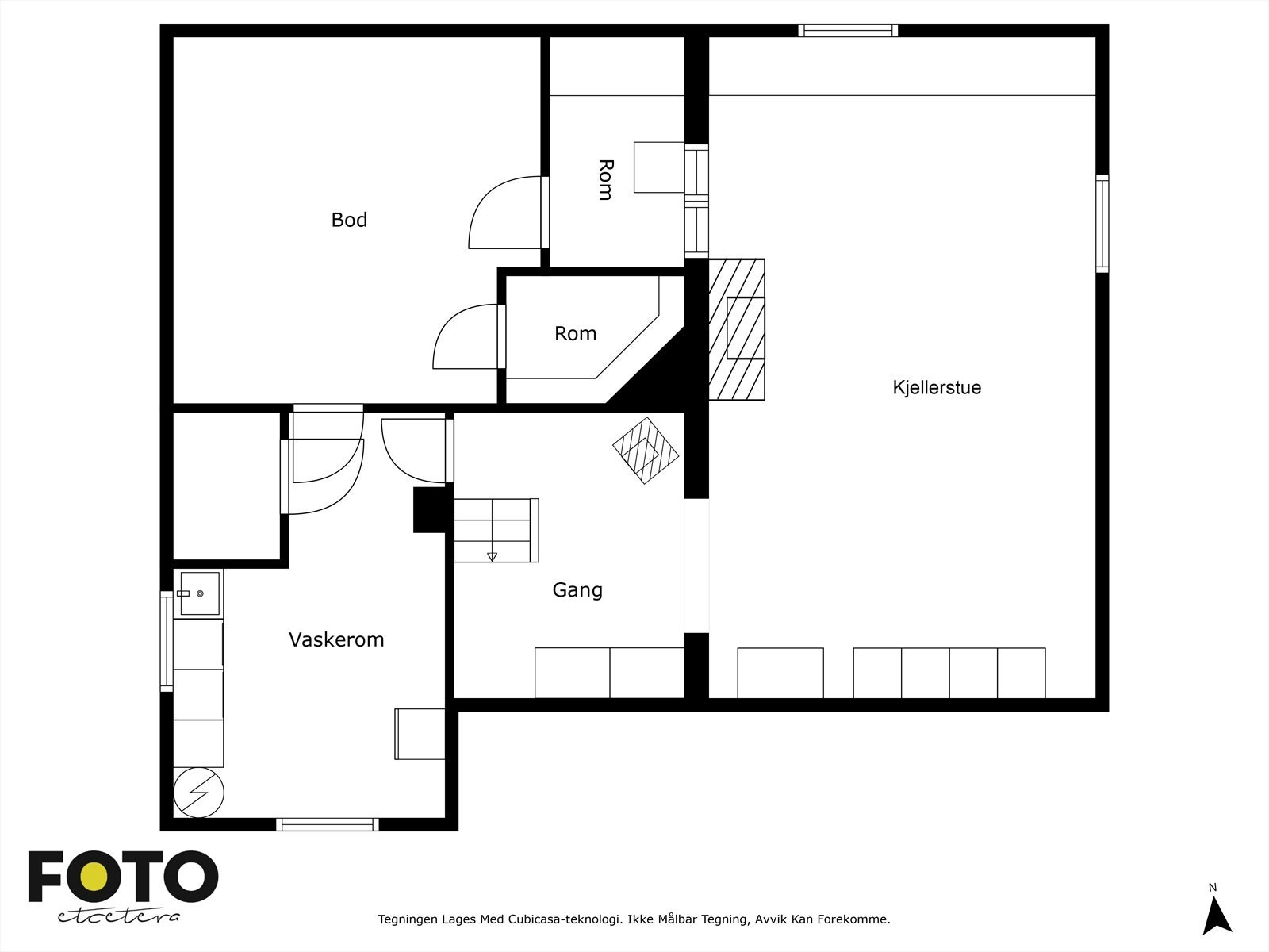 Veiledende plantegning av hovedhusets kjeller. Ikke målbar Galleribilde