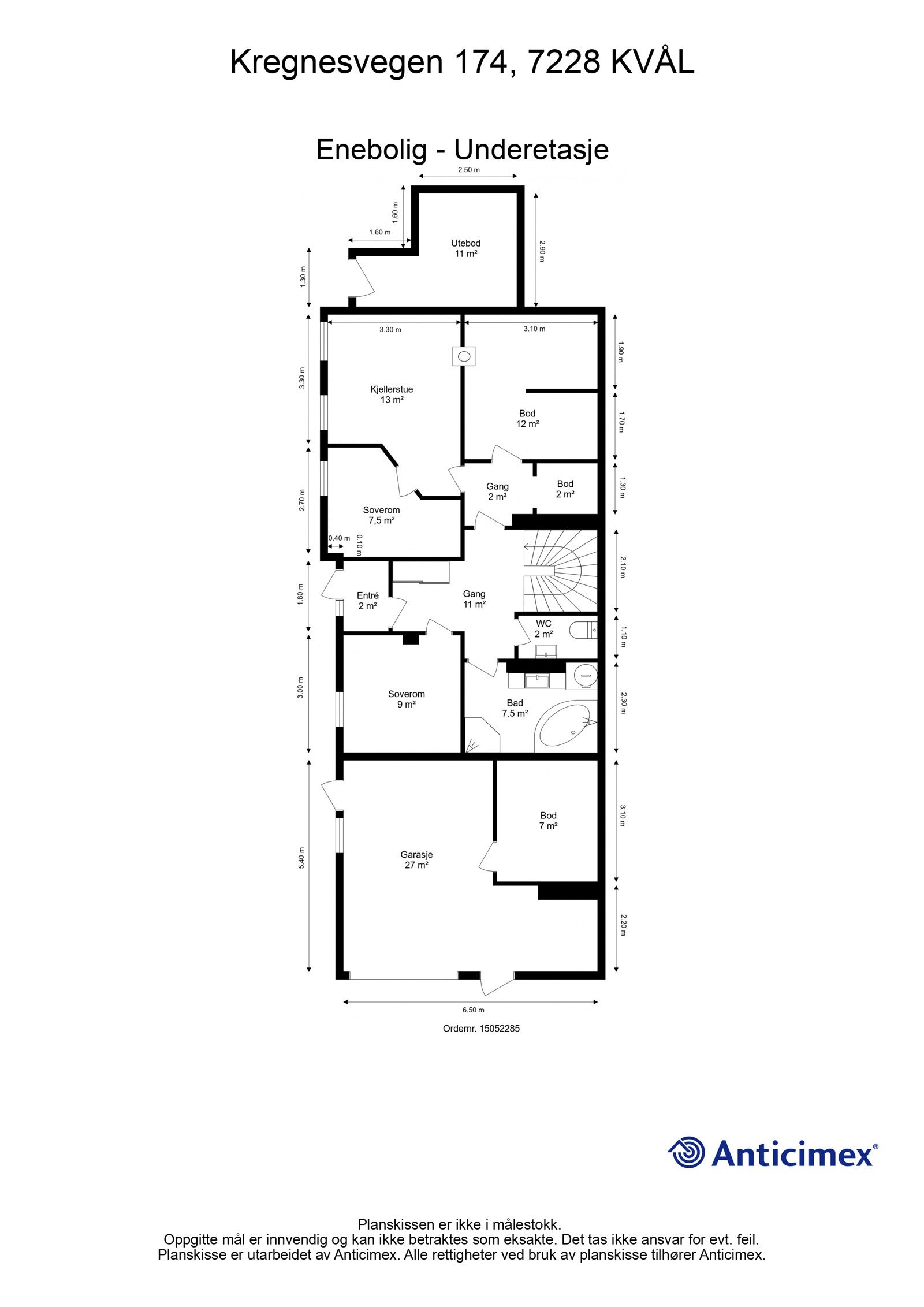 Planskisse - Underetasje. Galleribilde