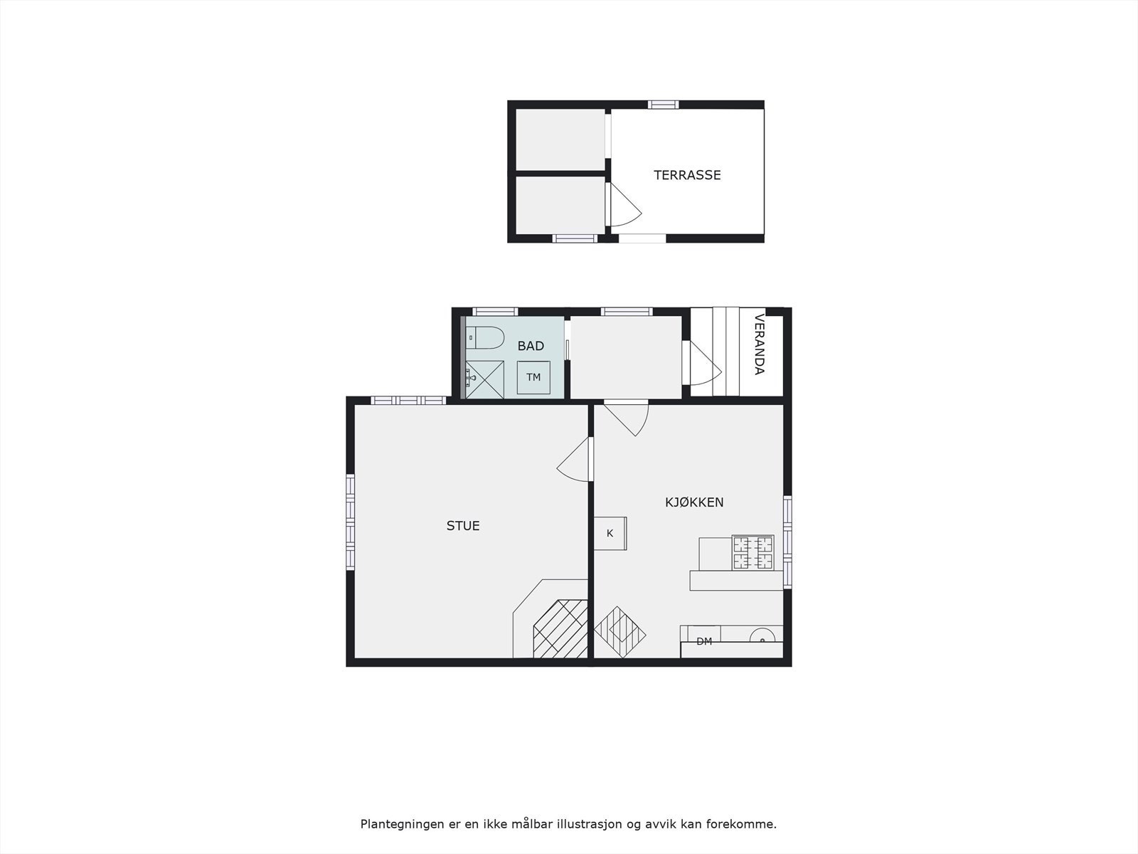 Plantegning fritidsbolig 1.etasje. Galleribilde