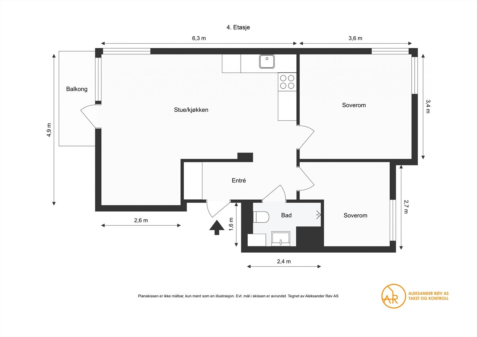 Plantegning. I tillegg disponerer en bod på ca 5 kvm i kjeller. Galleribilde