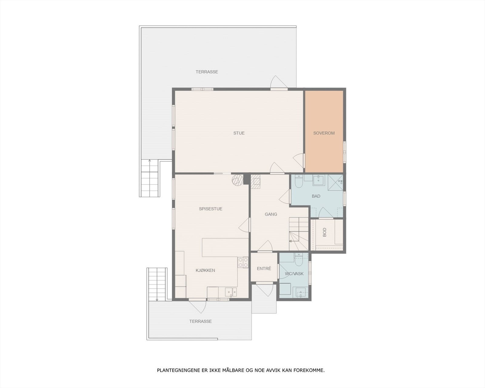 Plantegning hovedetasje bolighus Galleribilde