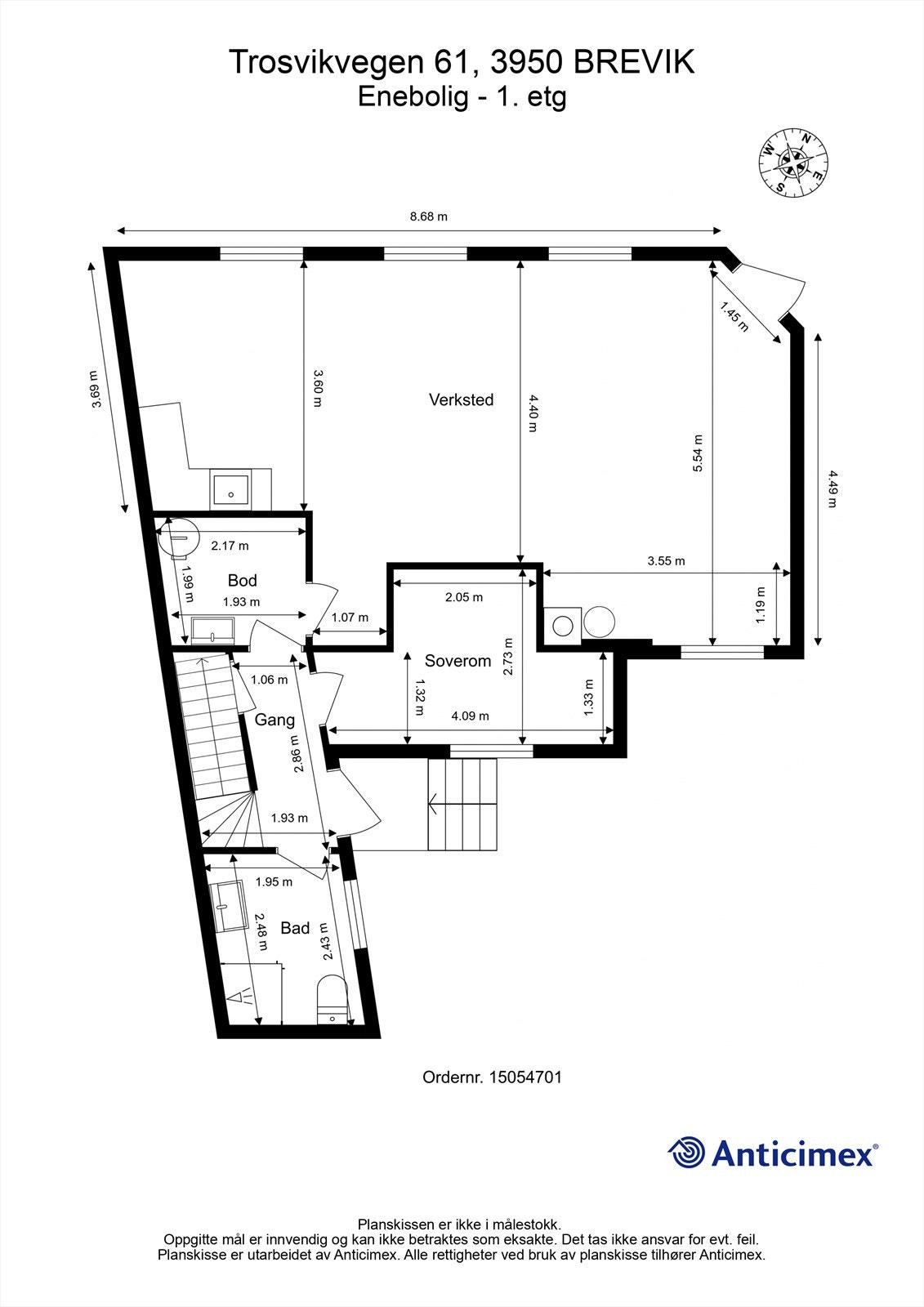 Plantegning 1. etasje Galleribilde