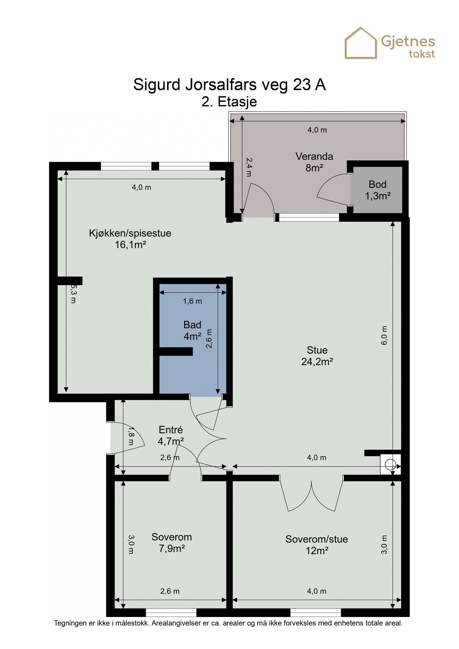 Ta en titt på planskissen og gjør deg kjent med romfordelingen! Galleribilde