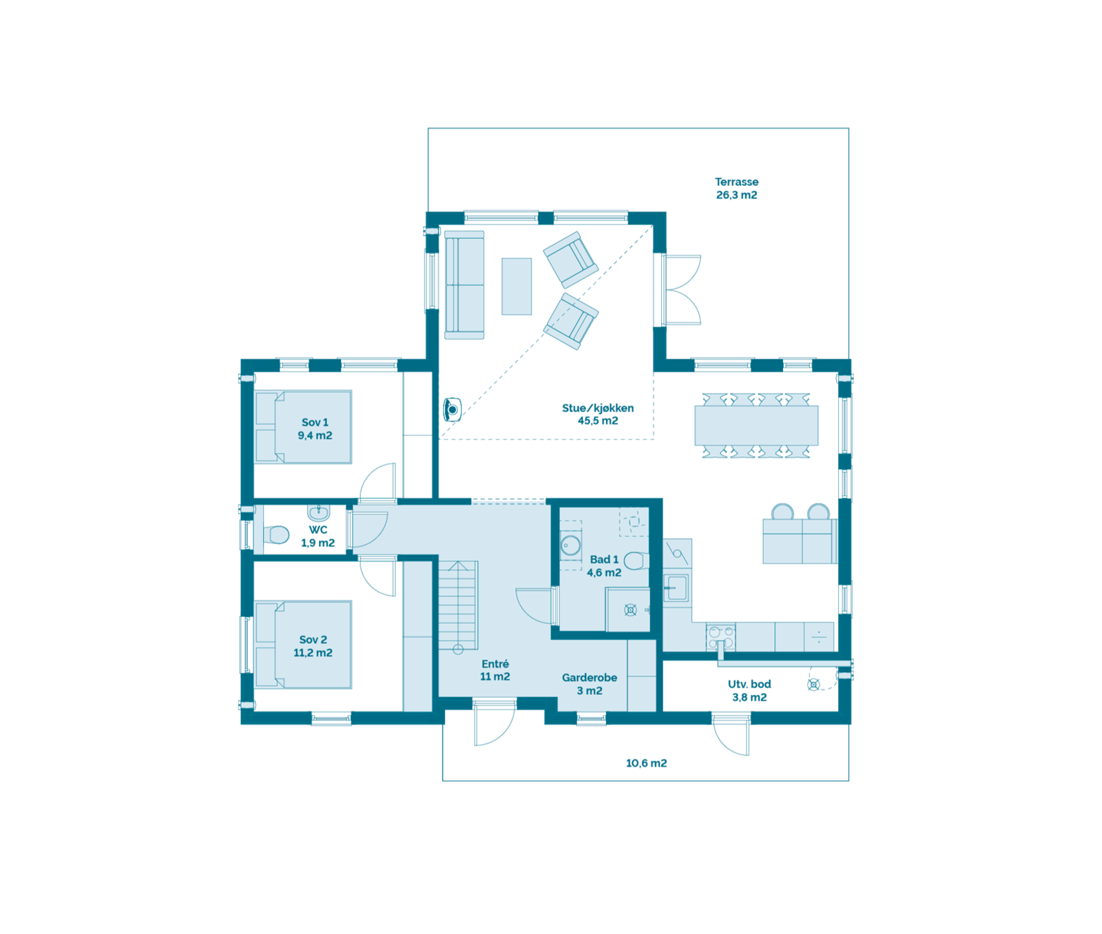 Plantegning hovedplan, Polar 110 Galleribilde