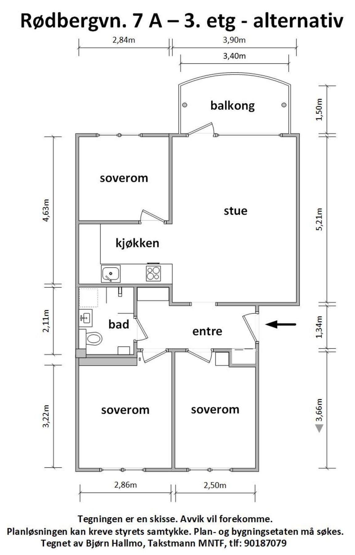 - Alternativ plantegning som 4-roms - Galleribilde