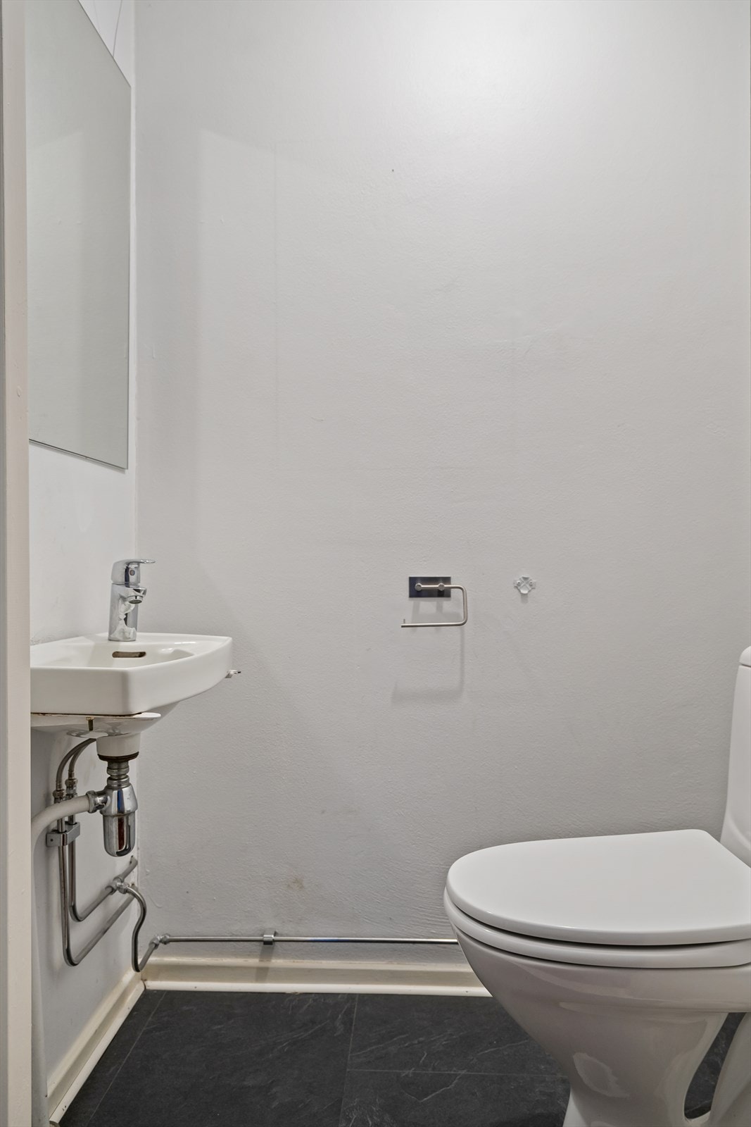 Separat toalettrom med klosett, servant og speil. Galleribilde