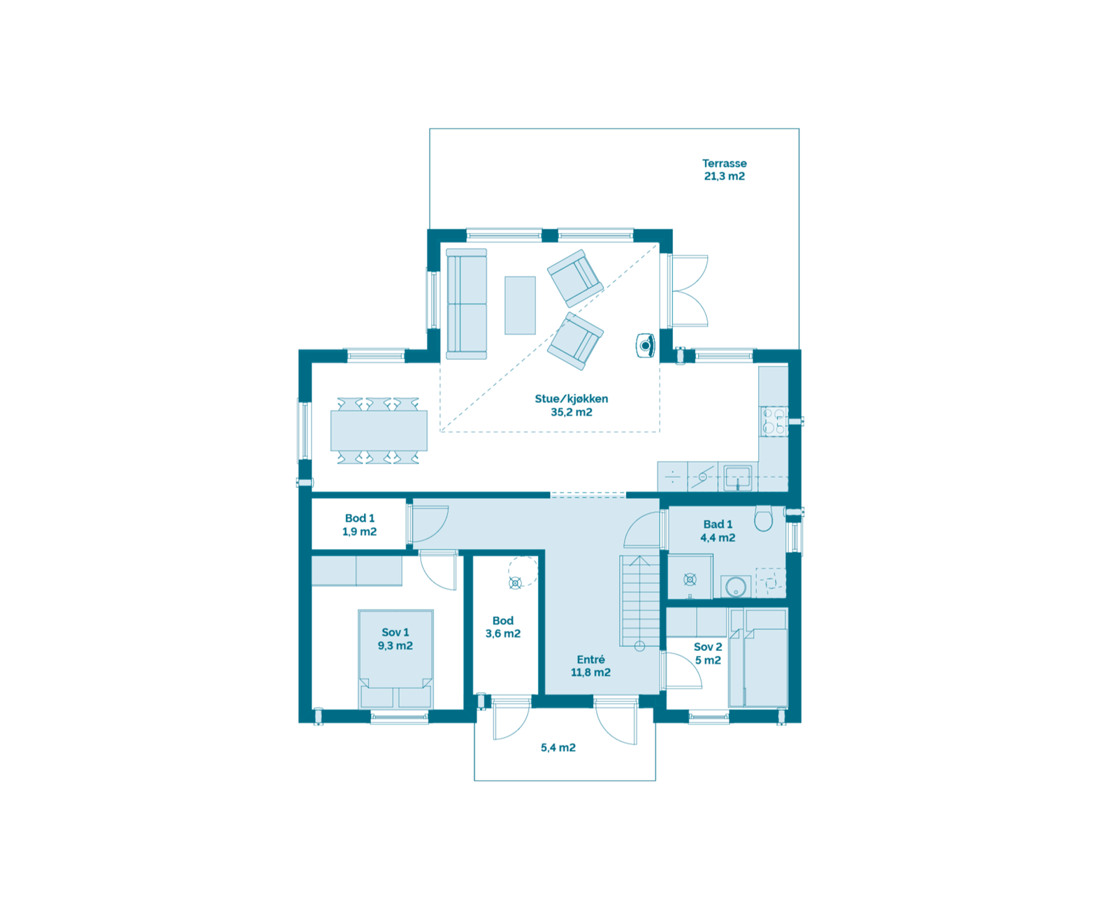 Plantegning hovedplan Polar 88 Galleribilde