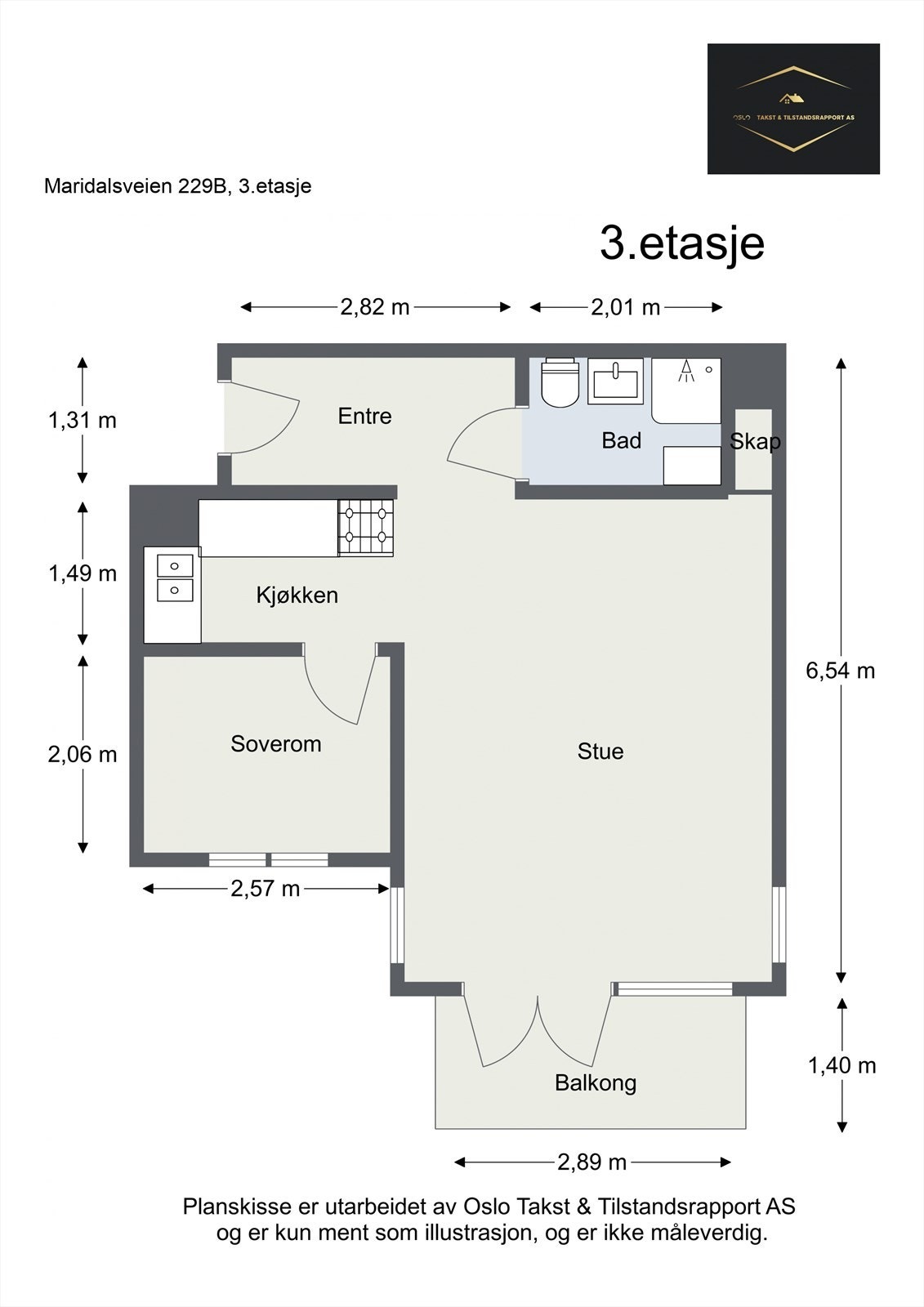 Planskisse for Maridalsveien 229b. Galleribilde
