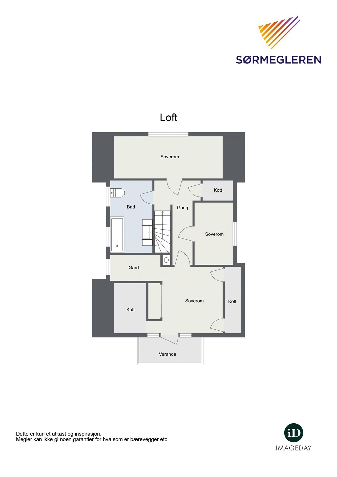 Plantegning loftsetasje Galleribilde