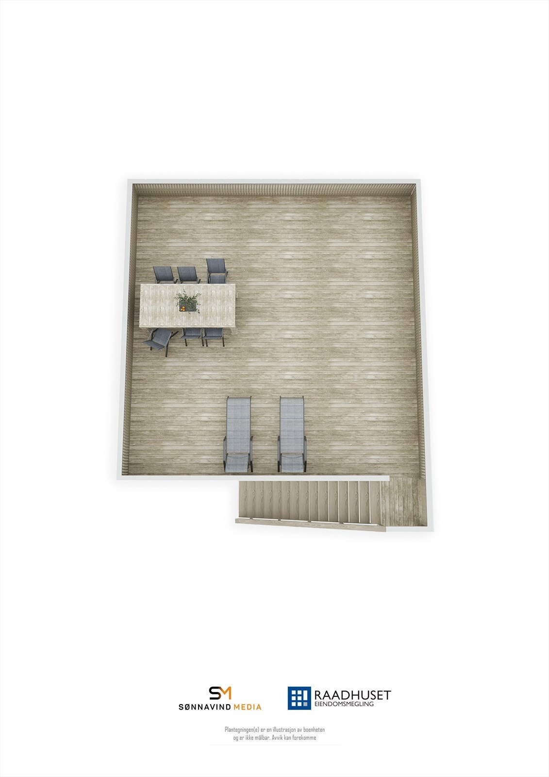 3D Plantegning | Takterrasse Galleribilde