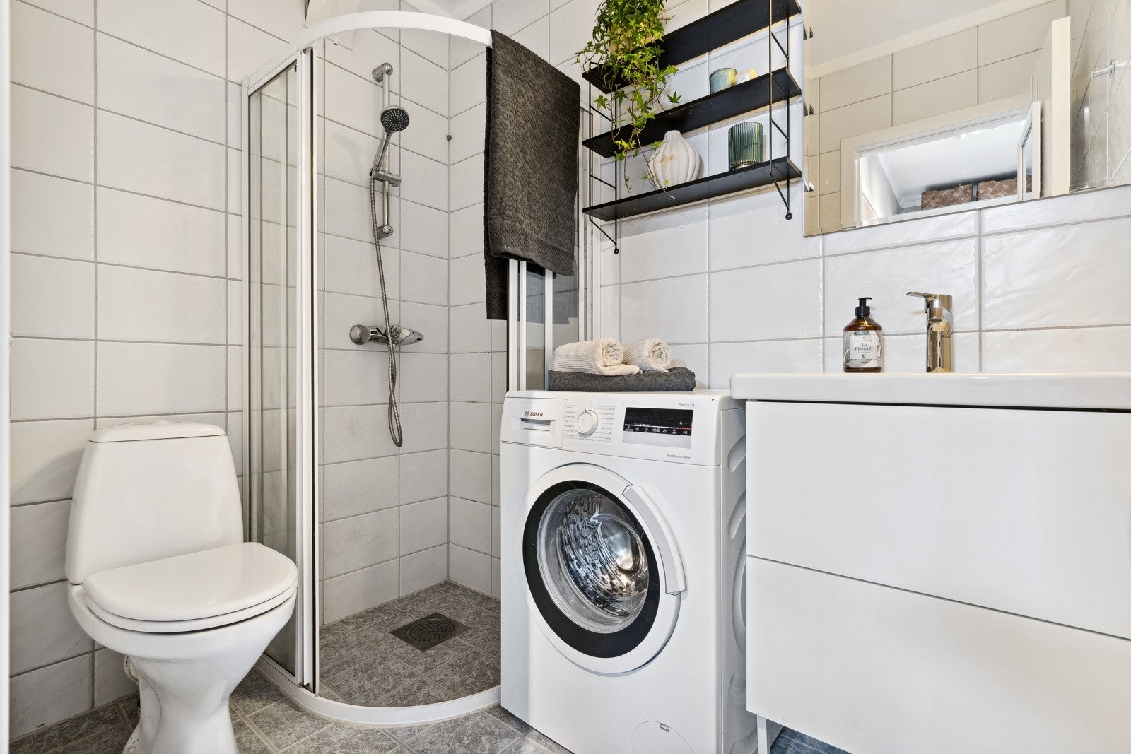 Her er det opplegg for vaskemaskin. Galleribilde