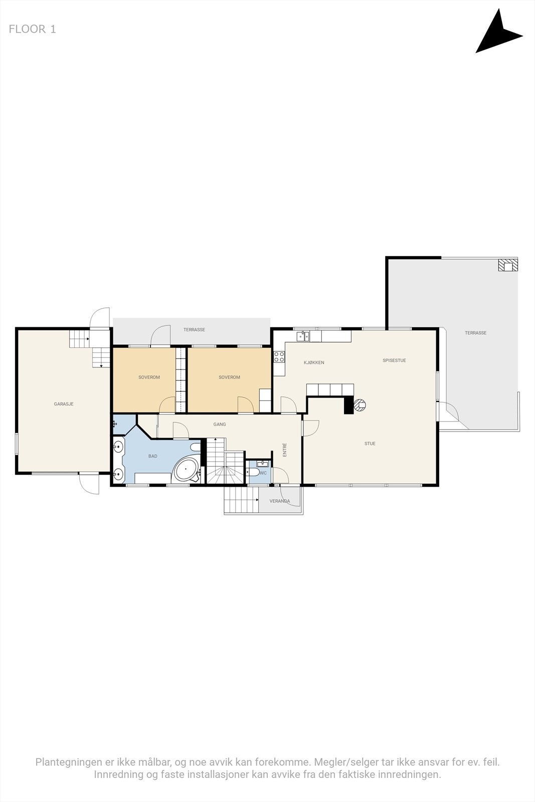 Plantegning 1. etasje Galleribilde