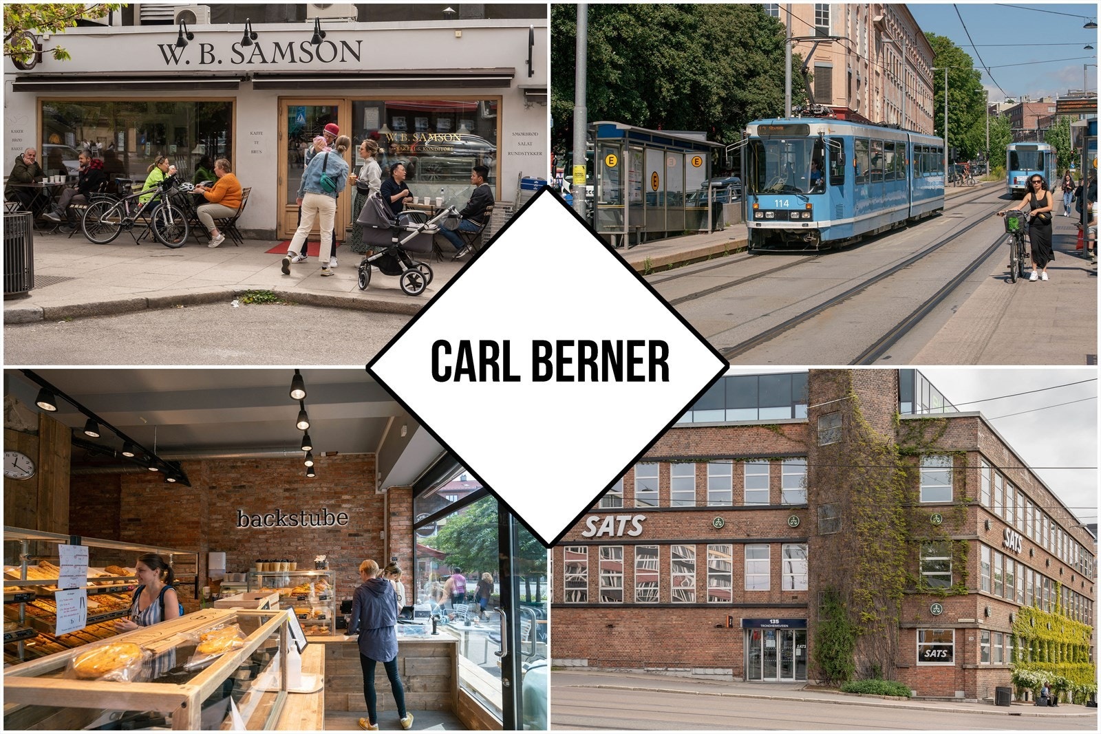 Carl Bernes plass ligger ca. 10 minutters gange fra leiligheten og er et knutepunkt for offentlig transport samt et god tilbud av dagligvareforretninger og andre tjenester. Galleribilde
