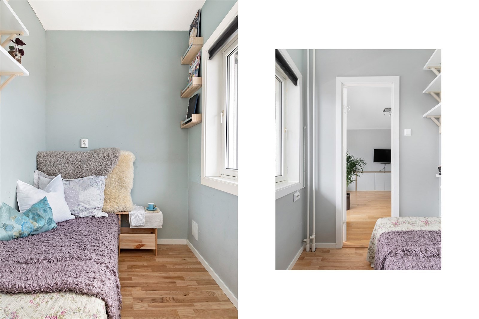 Nydelig alkove med god plass til enkelt- eller dobbeltseng Galleribilde