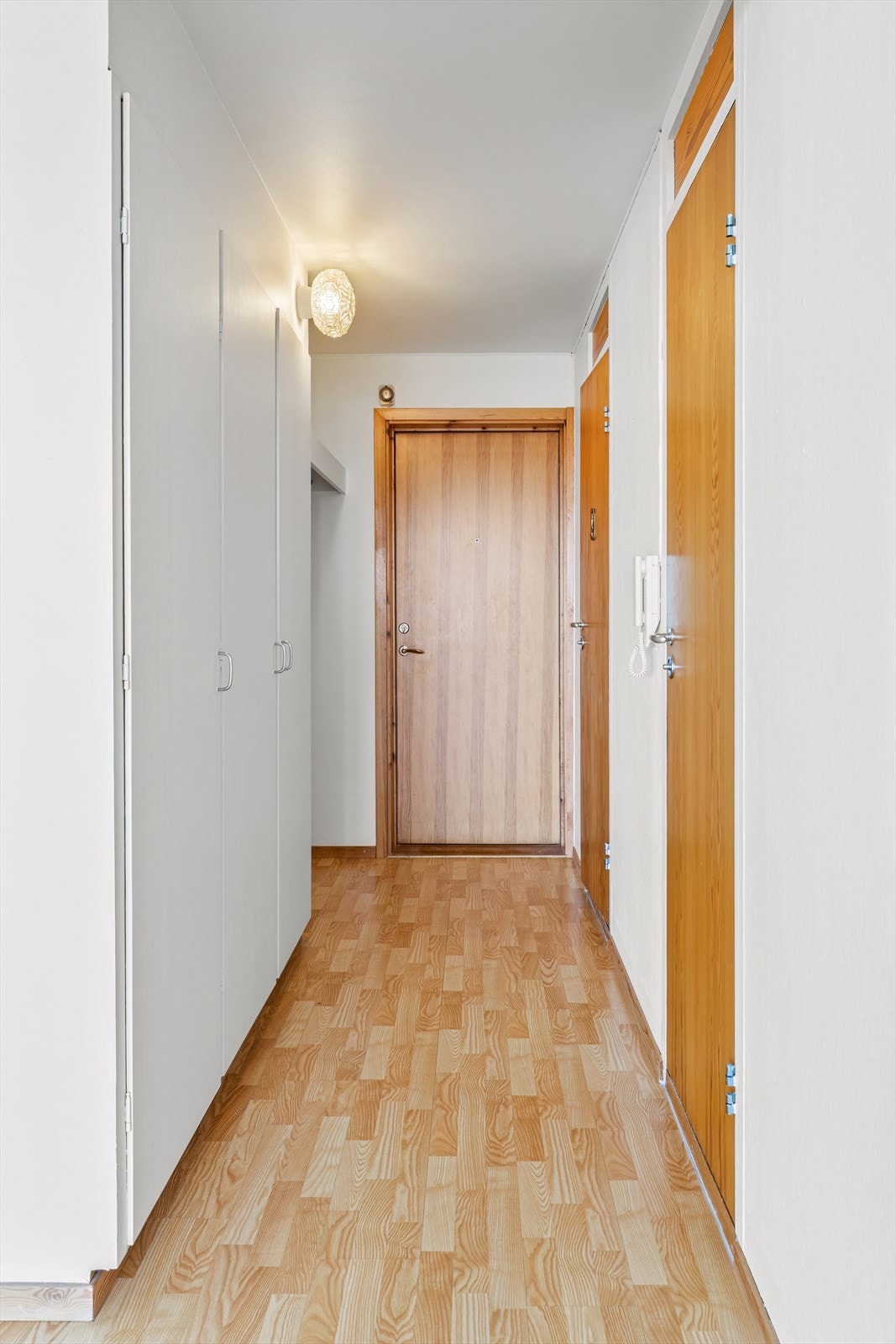 Det første man kommer inn i er en romslig entré med plass til lagring i dyp garderobe. Galleribilde