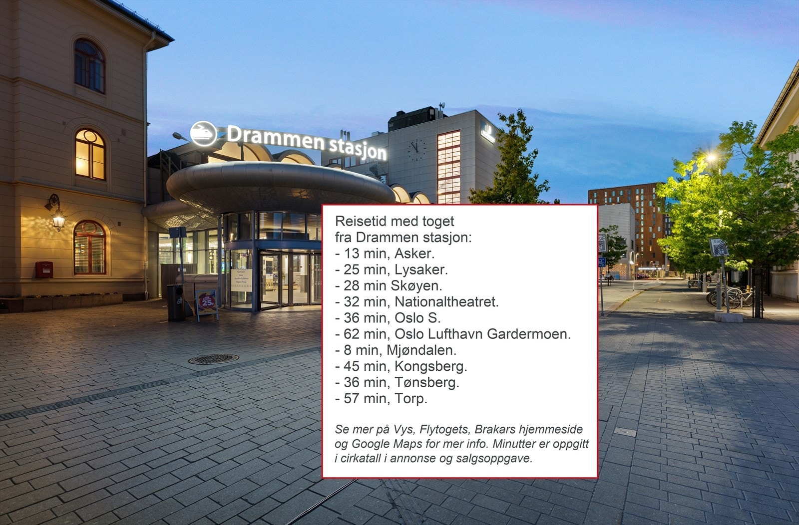 Bussen har hyppige avganger til sentrum/Drammen Stasjon. Galleribilde