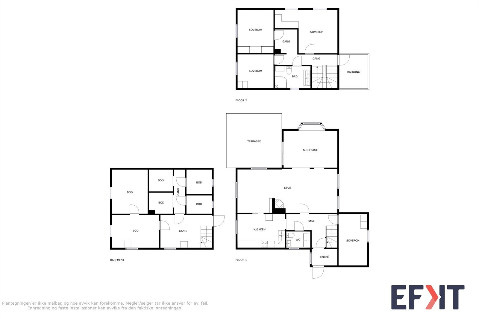 Plantegninger av alle plan Galleribilde