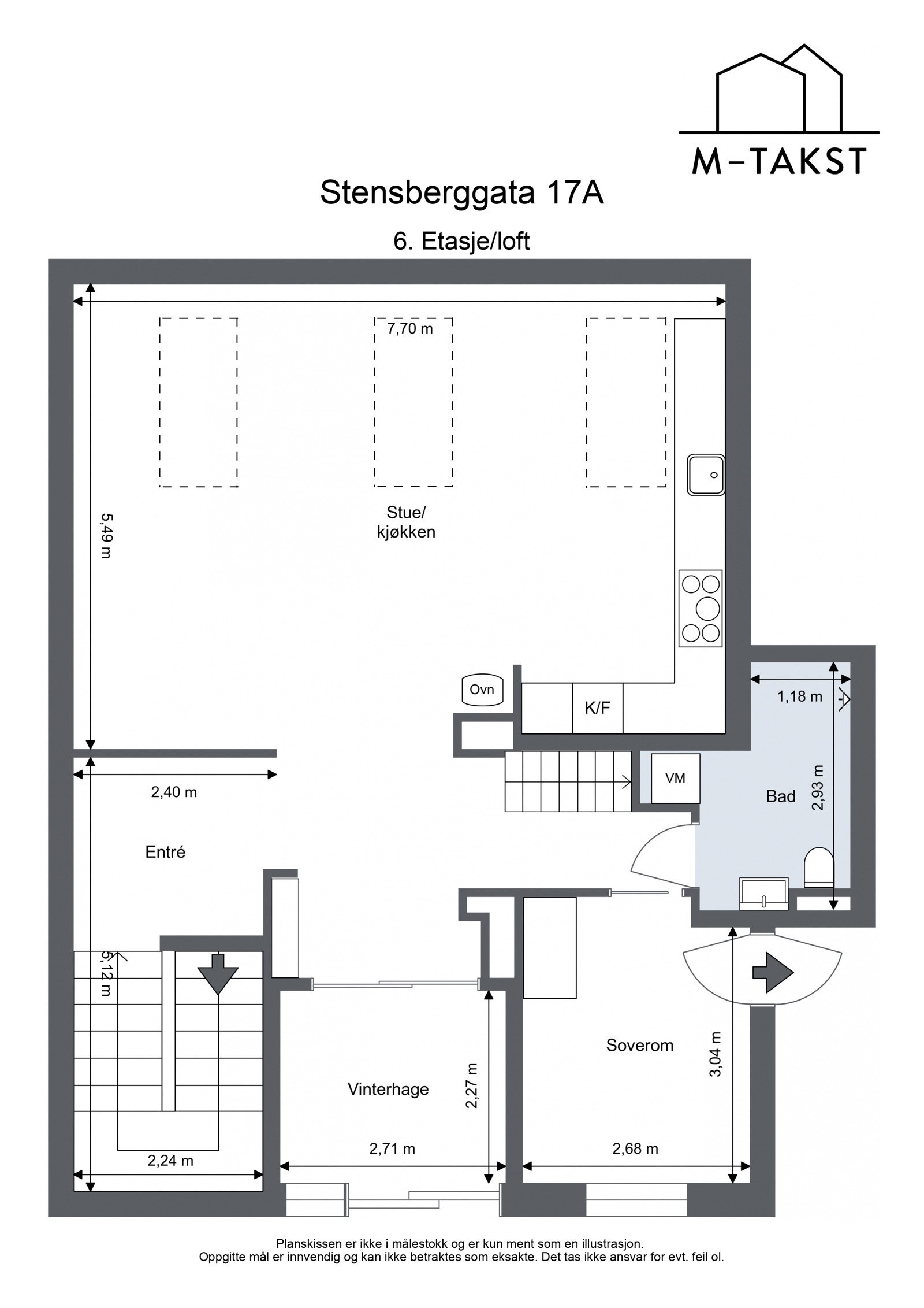 Plantegning - 6. Etasje loft Galleribilde