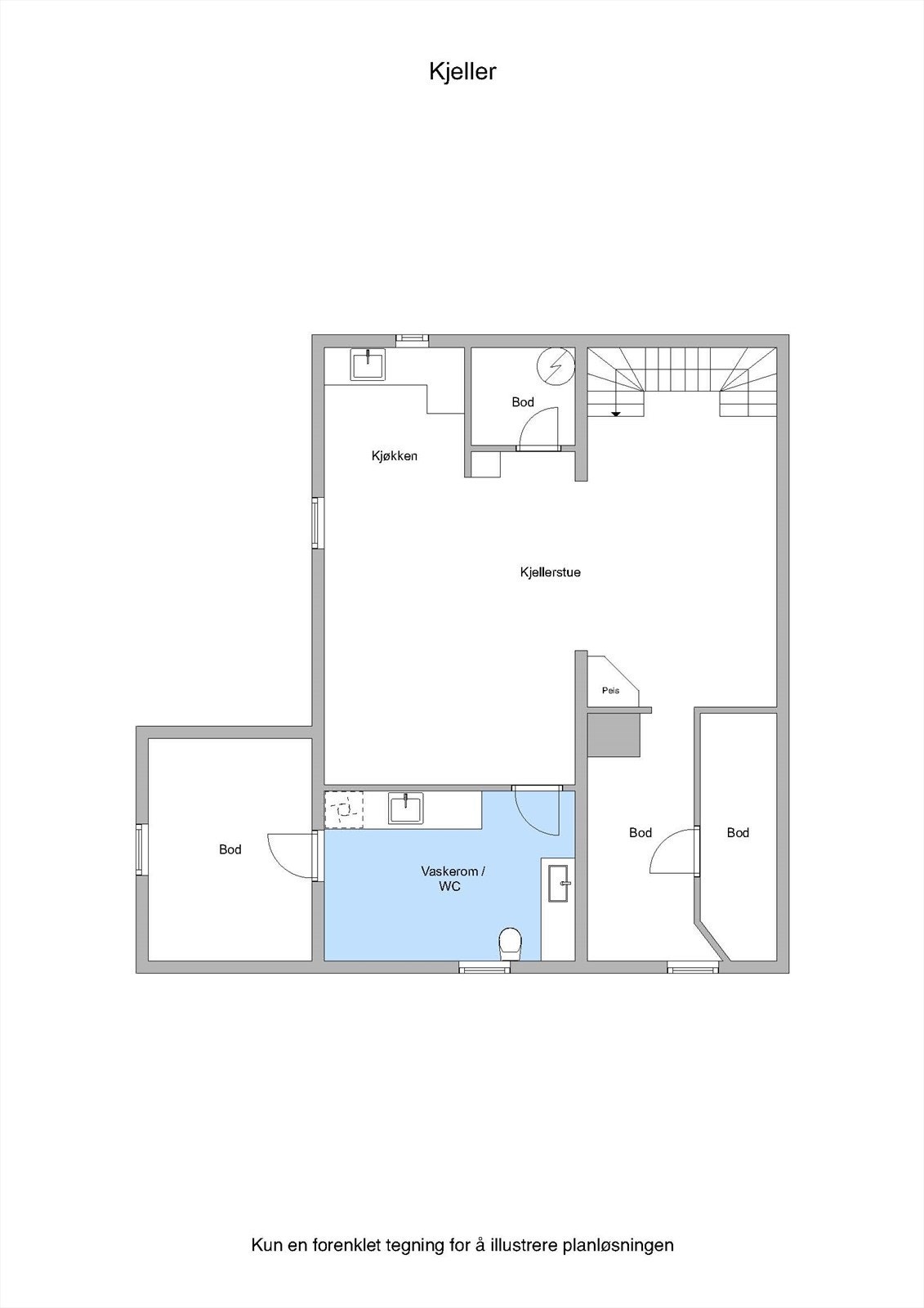 Plantegning kjeller Galleribilde