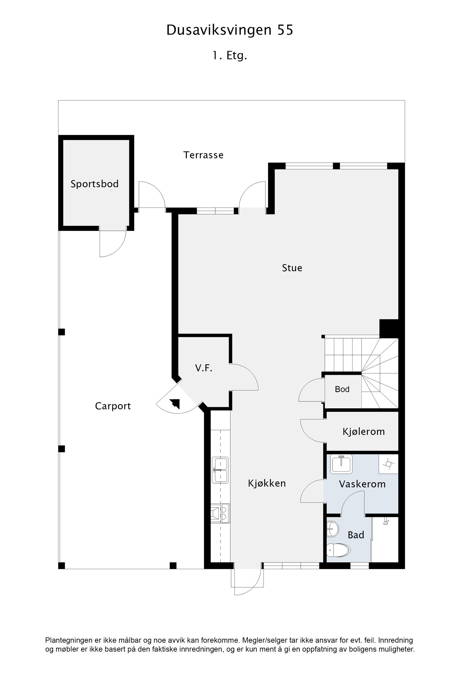Plantegning 1.etg Galleribilde